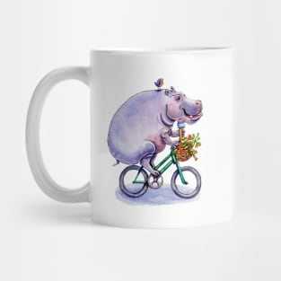 hippo on bicycle with icecream Mug